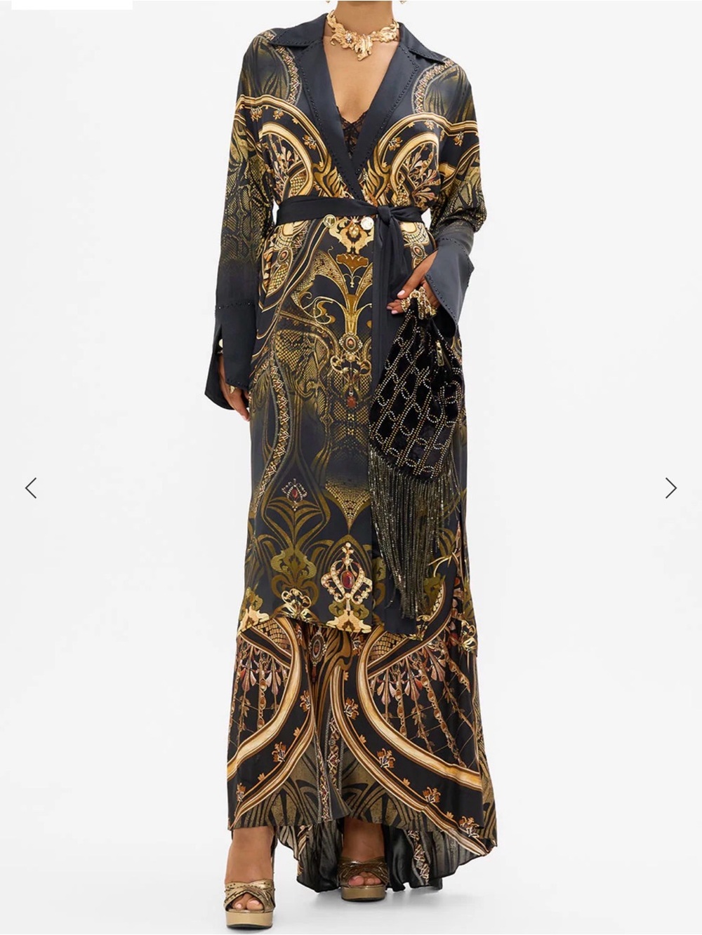 Camilla Black and Gold Baroque Split Cuff Dogg Jacket.